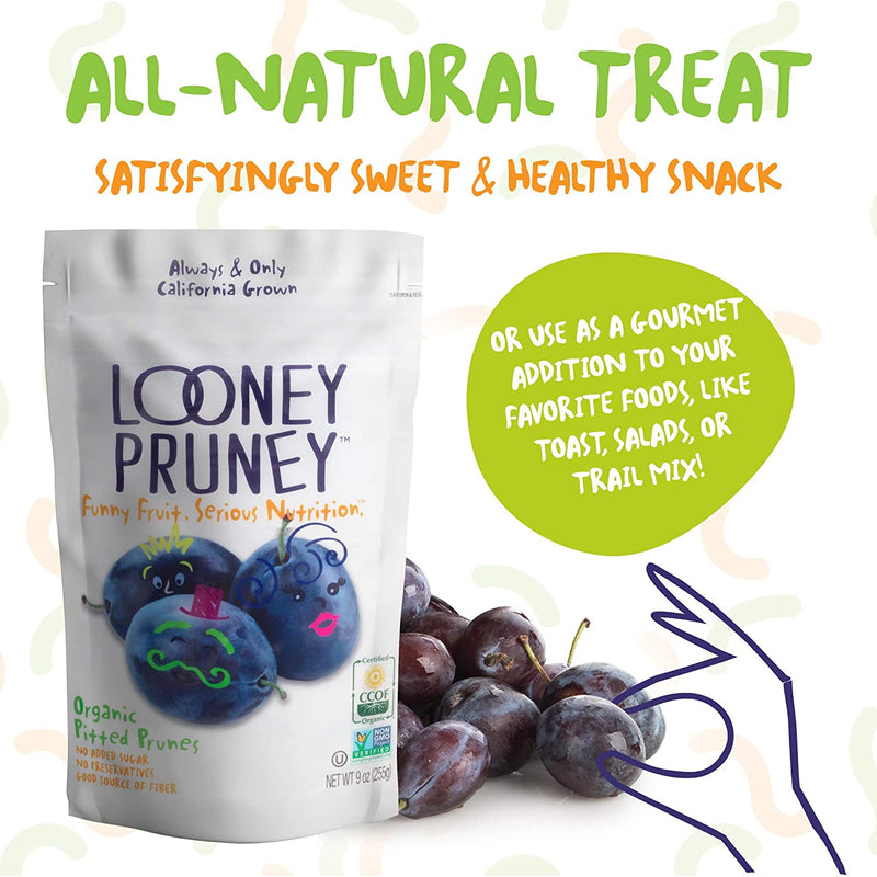 Organic Pitted Dried Prunes for the Entire Family,  No Added Sugar & No Preservatives