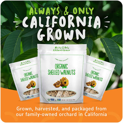 Organic Walnut Unsalted & Shelled 2 Pound ( 16oz Bags),  GMO Verified, No Preservatives